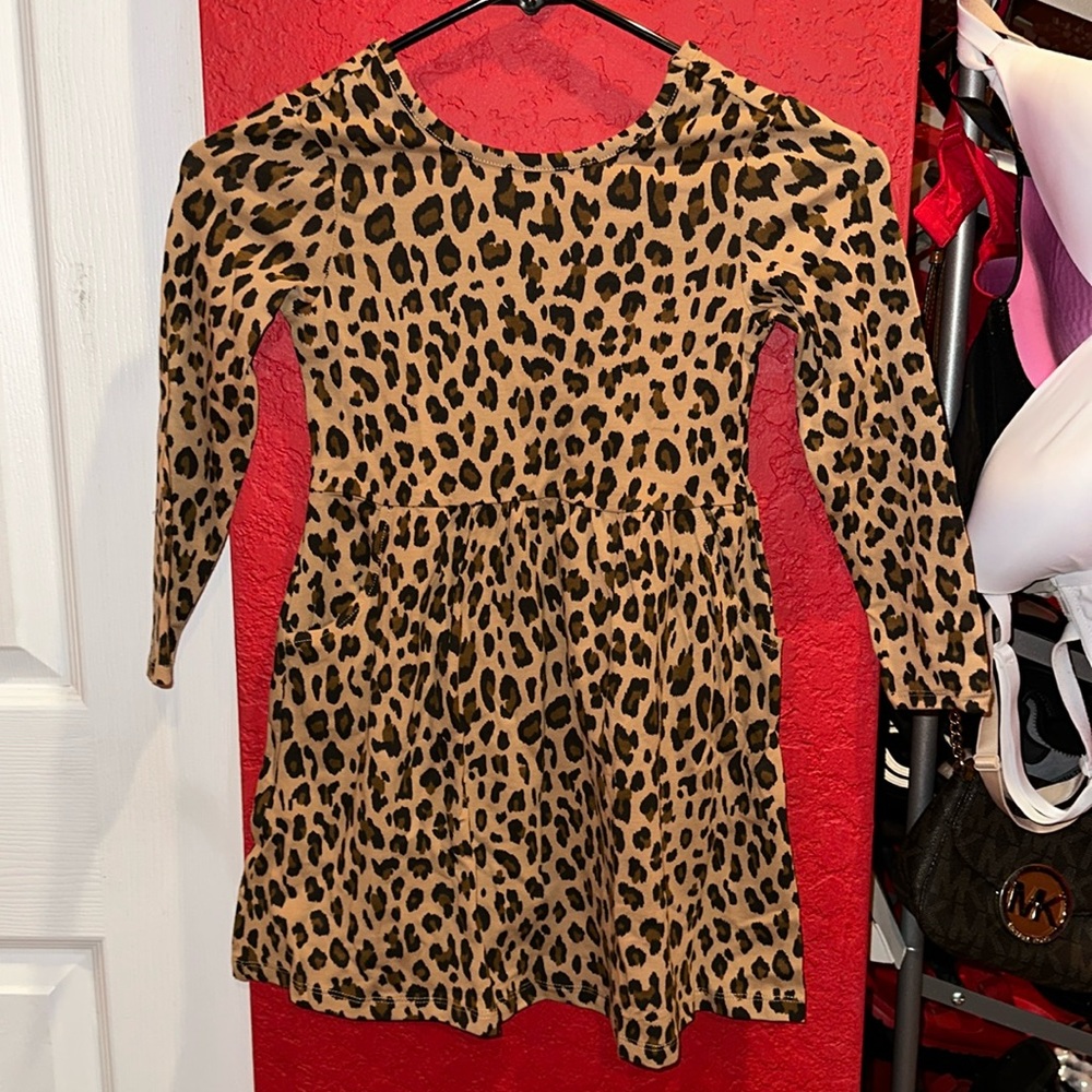 Gap toddler long sleeve leopard dress